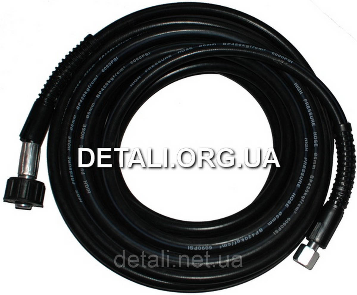Шланг високого тиску автомиття 10м чорний d штуцера 14mm 150 Bar 60°C, фото 1