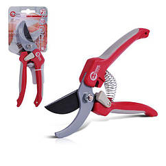 Секатор садовий, ручка комбінована пластик/термопластична гума, лезо сталь SK5, макс. різ Ø14 мм