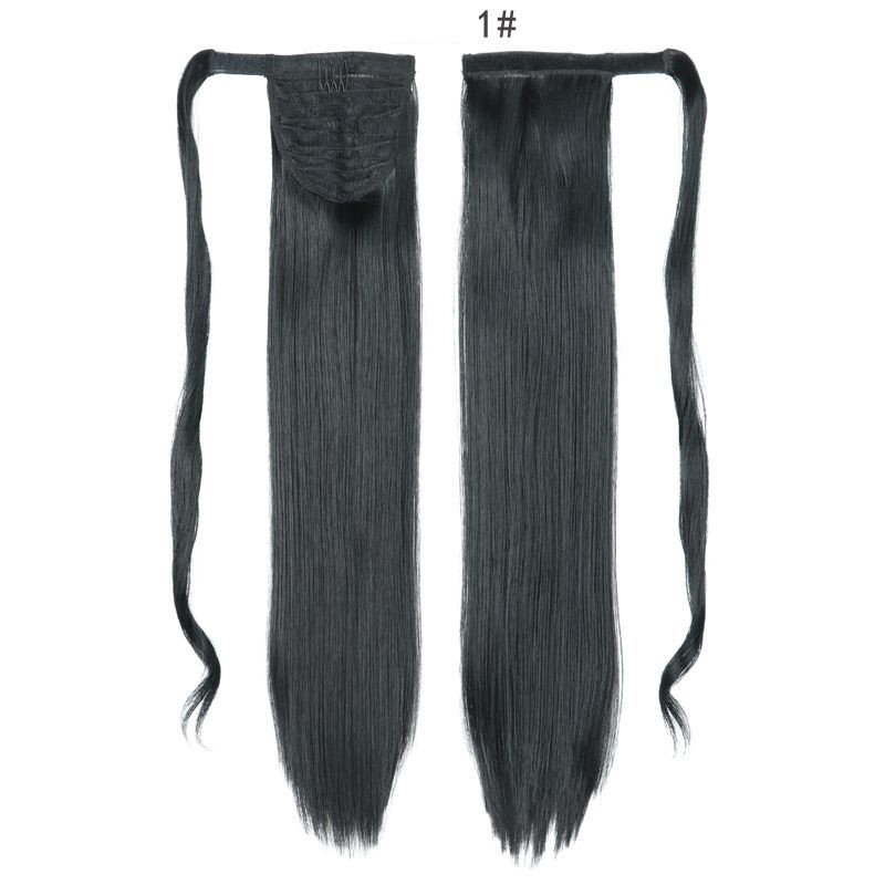 Причіпний хвіст чорний 55см, коси, кінський хвіст, термоволокно