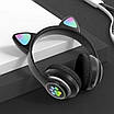 Бездротові навушники з котячими вушками та RGB підсвічуванням Cat VZV 23M. Колір: чорний, фото 5