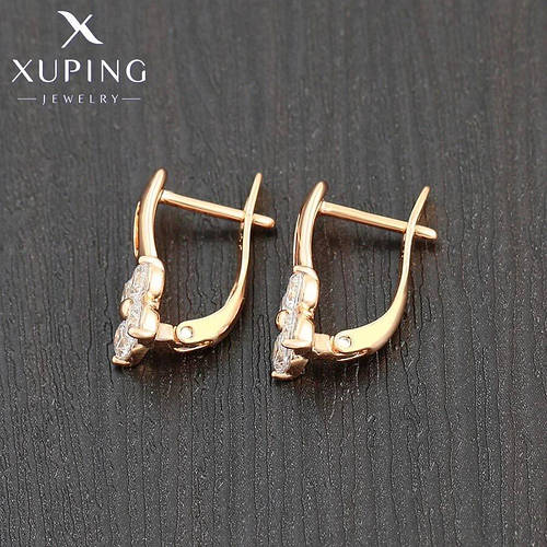 Купить Серьги сережки медицинское золото Xuping с цирконием женские ...
