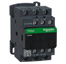 Контактор 18 А, Schneider Electric TeSys Deca, 3P(3 NO)+(1NO+1NC), AC-3,AC-3e, 440 В, котушка AC 220 В