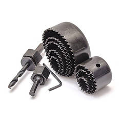 Набір корончатих свердлів по деревині, 19-64 мм, 11 шт.(19,22,29,32,38,44,51,64мм)