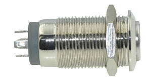 Кнопка антивандальная d14mm різьблення 12mm h25mm 2 положення 4 контакти індикація