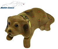 Собачка с кивающей головой на торпеду автомобиля. Сувенир на панель приборов автомобиля КОРИЧНЕВАЯ
