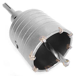 Комплект: свердел корончатий по бетону 65мм + Перехідник SDS Plus 100мм