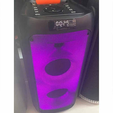 Потужна акумуляторна колонка Pro Audio 205-08 150 Вт 2 мікрофони, Переносна блютуз аудіосистема з караоке, фото 3
