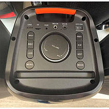 Потужна акумуляторна колонка Pro Audio 205-08 150 Вт 2 мікрофони, Переносна блютуз аудіосистема з караоке, фото 5