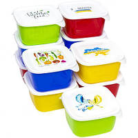 Від 5 шт. Контейнер квадратний "Фаворит" 1,3л з малюнком БП-216  купит оптом