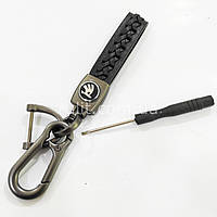 Брелок для ключей Skoda Шкода плетеный с карабином Брелок для автомобильных ключей
