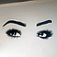 Вінілова наклейка на стіну Виразний погляд (люди очі брови для салону краси) матова 1250х450 мм, фото 2