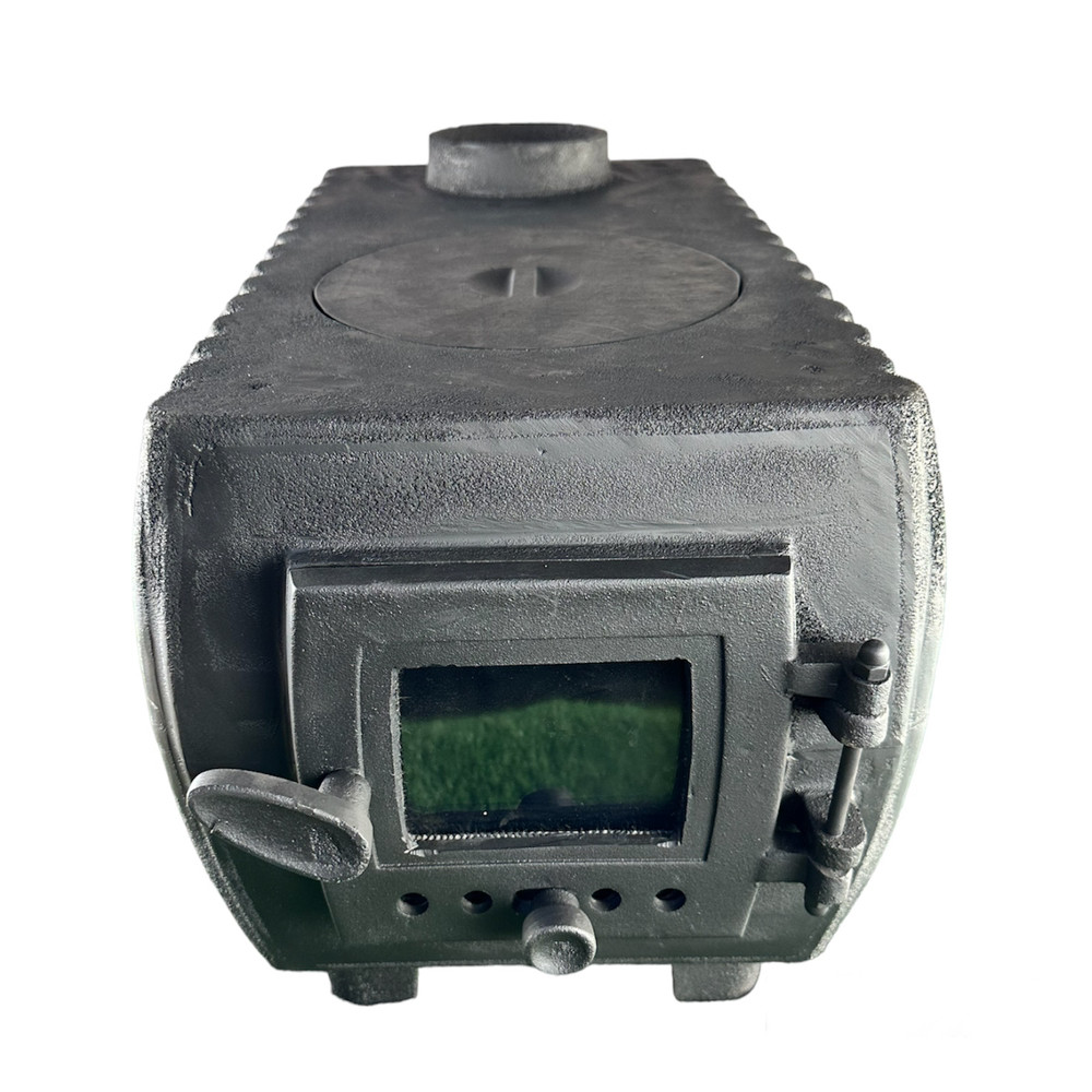 Буржуйка литая чугунная со стеклом и варочной поверхностью. (ID ...