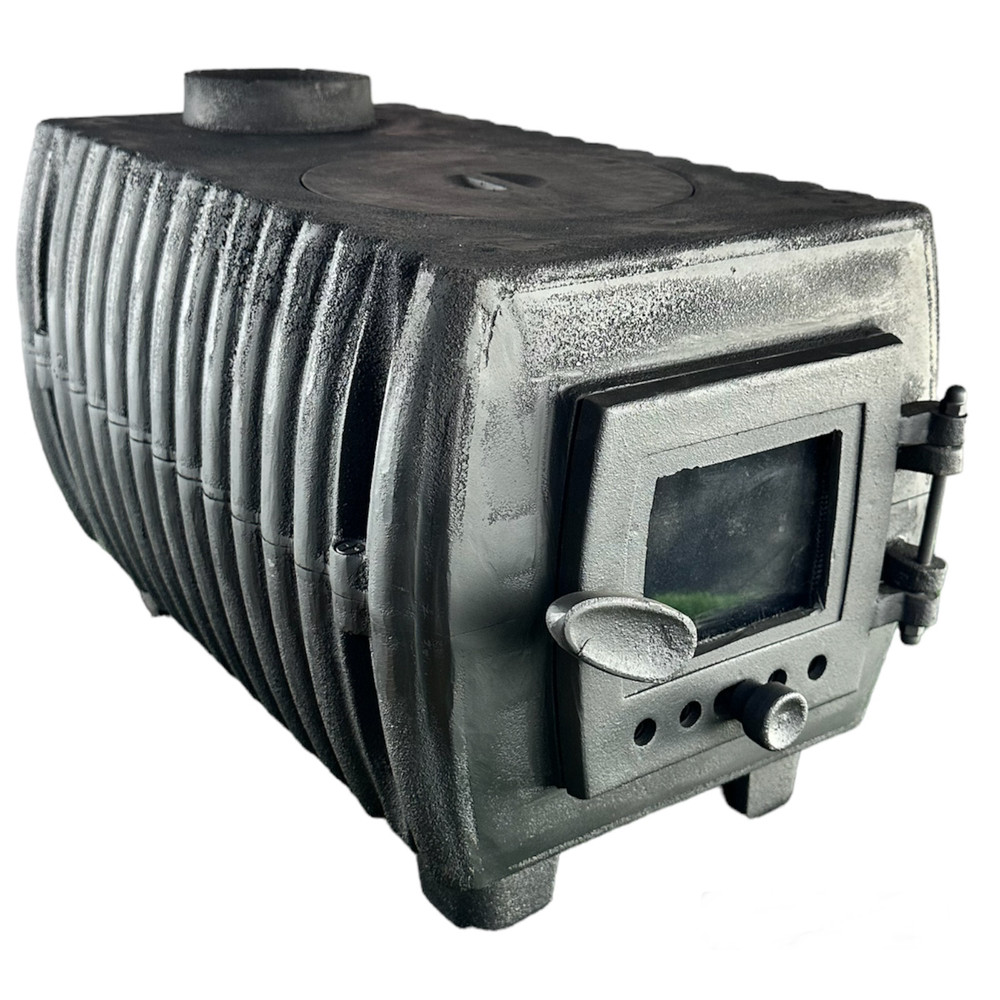 Буржуйка литая чугунная со стеклом и варочной поверхностью. (ID ...