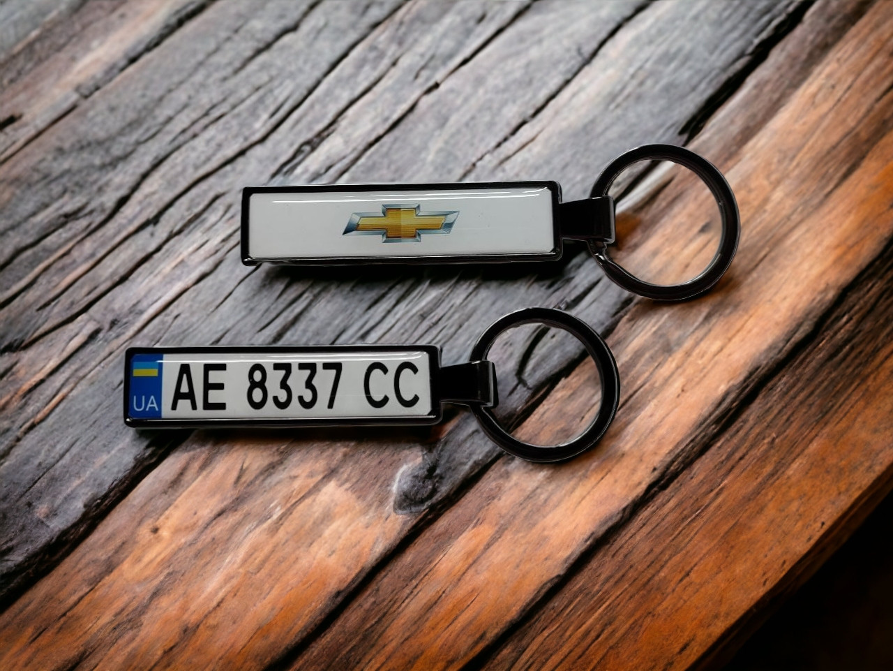 Брелок номер з логотипом Chevrolet (Двосторонній VIP Black), фото 1