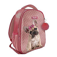 Рюкзак шкільний каркасний для дівчинки 1Вересня H-29 Dolly Dog 40*29*14см кораловий