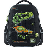 Рюкзак шкільний напівкаркасний для хлопчика GoPack Education Dino 38*28*13см чорний