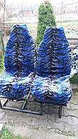Автомобильные универсальные чехлы салона на сиденья синие меховые комплект