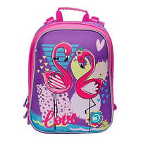 Рюкзак шкільний каркасний для дівчинки YES H-12 Flamingo 38*30*15см фіолетовий