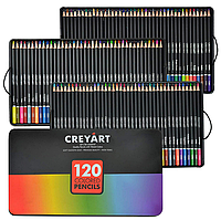 Подарочный набор цветных карандашей в металлической коробке 120 цветов CREYART