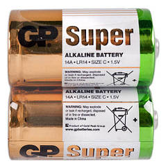 Батарейка GP SUPER ALKALINE 1.5V 14A-S2 лужна, LR14, С