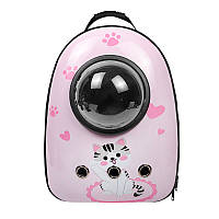 Рюкзак-переноска для кошек Taotaopets Window Pink Cat с иллюминатором контейнер