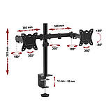 Кронштейн настільний для двох моніторів FN402 VESA 10"- 30", фото 6