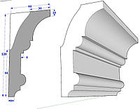 Карниз гипсовый потолочный 120х60мм