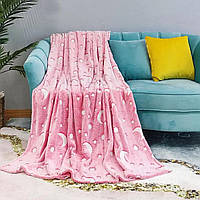 Светящийся плед Magic Blanket "Звездное небо" 120 х 180 см Розовый