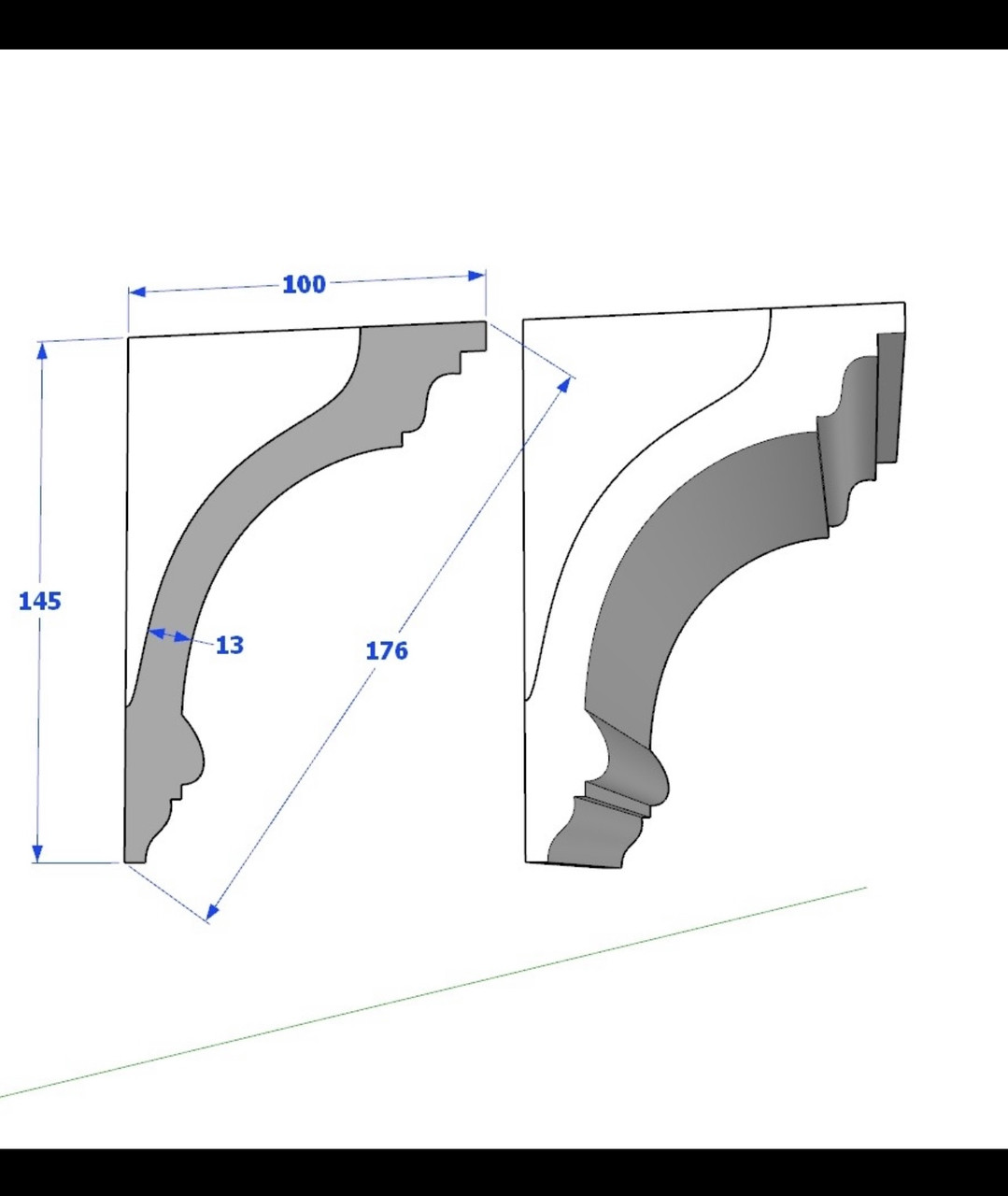 Гіпсовий карниз 145х100 мм