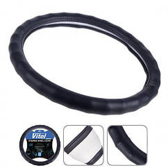 ОБПЛЕТЕННЯ ЧОХОЛ НА КЕРМО РОЗМІР S 35-37СМ VLOD-NPU06 BK S чорний/БО/ один шов АВТО АВТОМОБІЛЯ