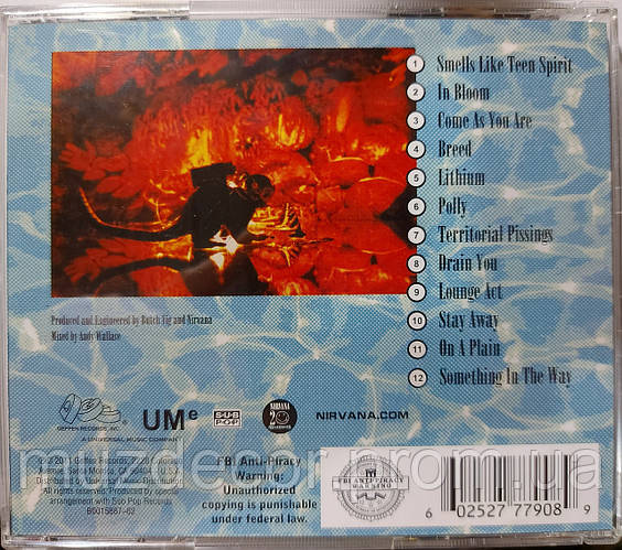 Nirvana - Nevermind - 1991, Audio CD, (імпорт, буклет, original