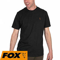 Футболка Fox Collection T-Shirt Black Marl Orange Logo