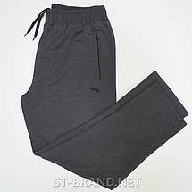 4xl - 8xl. Зручні трикотажні чоловічі спортивні штани великих розмірів - темно-сірі (антрацит), фото 4