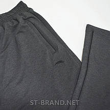 4xl - 8xl. Зручні трикотажні чоловічі спортивні штани великих розмірів - темно-сірі (антрацит), фото 5