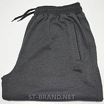 4xl - 8xl. Зручні трикотажні чоловічі спортивні штани великих розмірів - темно-сірі (антрацит), фото 3