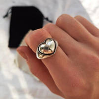 Кільце серце срібло 925 покриття каблучка сердечко