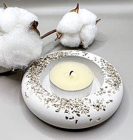 Гіпсовий свічник у формі лотоса під чайну свічку.