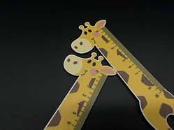 Фігурна дерев'яна лінійка. 10см Жираф / Фігурна дерев'яна лінійка. 10см Жираф