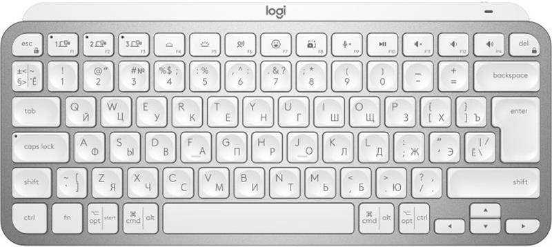Клавіатура Wireless Logitech MX Keys Mini Illuminated UA Pale Gray (920-010499), фото 1