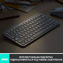 Клавіатура Wireless Logitech MX Keys Mini Illuminated UA Pale Gray (920-010499), фото 5