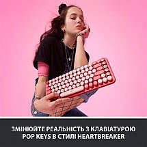 Клавіатура Wireless Logitech Pop Heartbreaker Rose (920-010737), фото 3