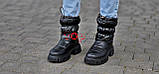 Дутики жіночі чорні зимові модні стильні чоботи Дутики женские черные зимние модные стильные сапоги (Код: М3293), фото 4