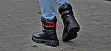 Дутики жіночі чорні зимові модні стильні чоботи Дутики женские черные зимние модные стильные сапоги (Код: М3293), фото 6