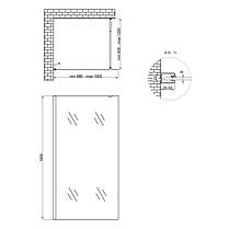 Душова перегородка Qtap Walk-In Standard CRM201.C8 100х190 см, скло Clear 8 мм, покриття CalcLess, фото 2