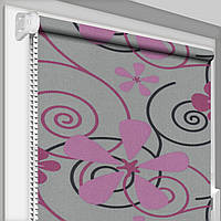 Рулонная штора Rolets Цветы 1-52363-1000 100x170 см открытого типа Серо-розовая