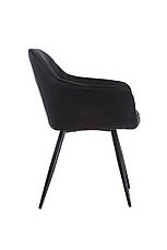 Стілець м'який на металевих ніжках чорного кольору M-62 VETRO чорний велюр, фото 4
