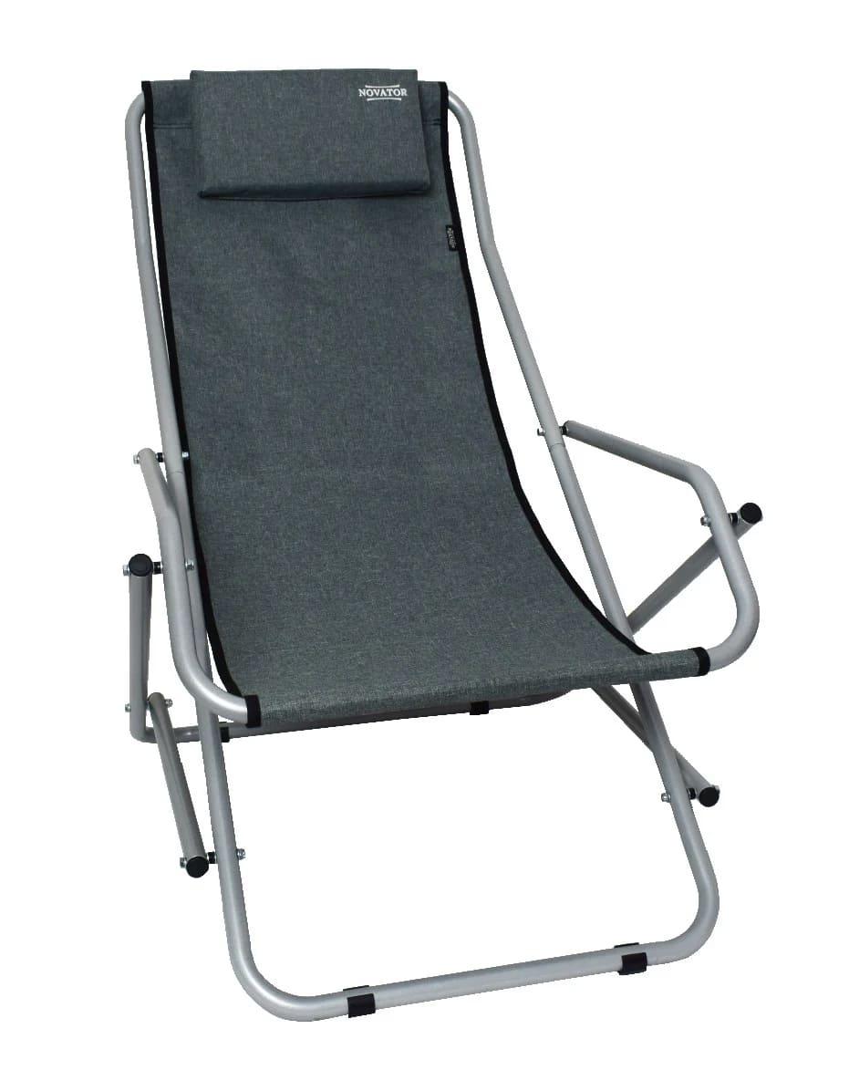 Кресло-шезлонг Novator SH-7 для отдыха на природе (Садовое кресло) D_7487 Серый - фото 2 - id-p1926809084