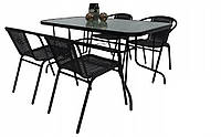 Комплект садовой мебели Kontrast Garden Black-4 садовый стол + 4 стула D_1017