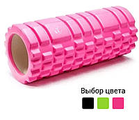 Валик массажный роллер WCG K1 для йоги и фитнеса 33 х 14 см D_5772 Розовый
