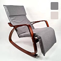 Кресло качалка Avko ARC001/ ARC003 Walnut с подставкой для ног D_1415